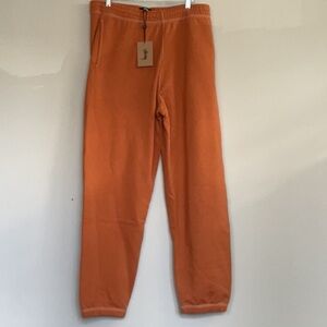 NWT Stussy Contrast stitch Label sweat Pant, Ochre color, Size XL